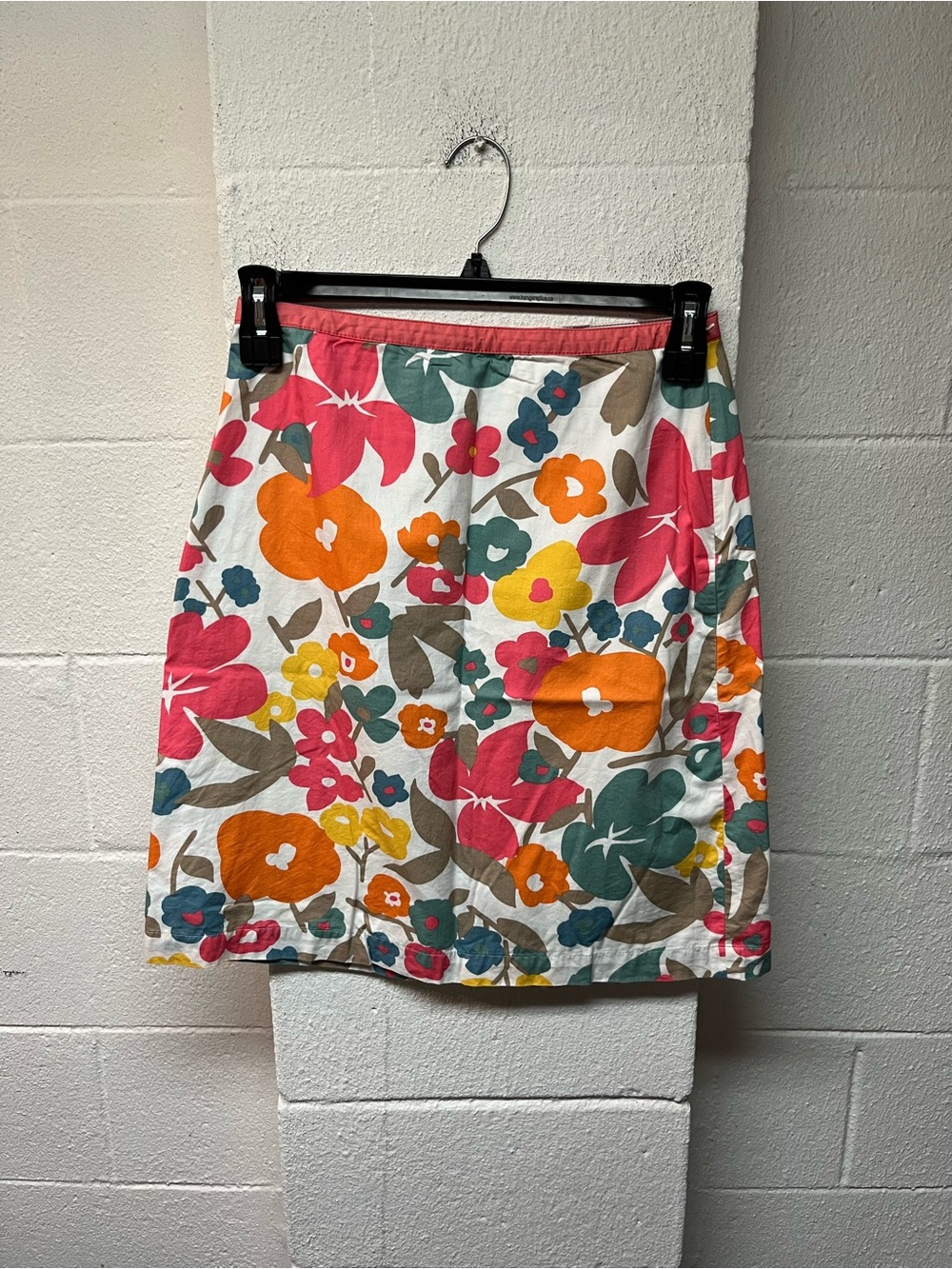 Boden Floral A-Line Skirt - Coral, Orange, Yellow, Teal, Cream